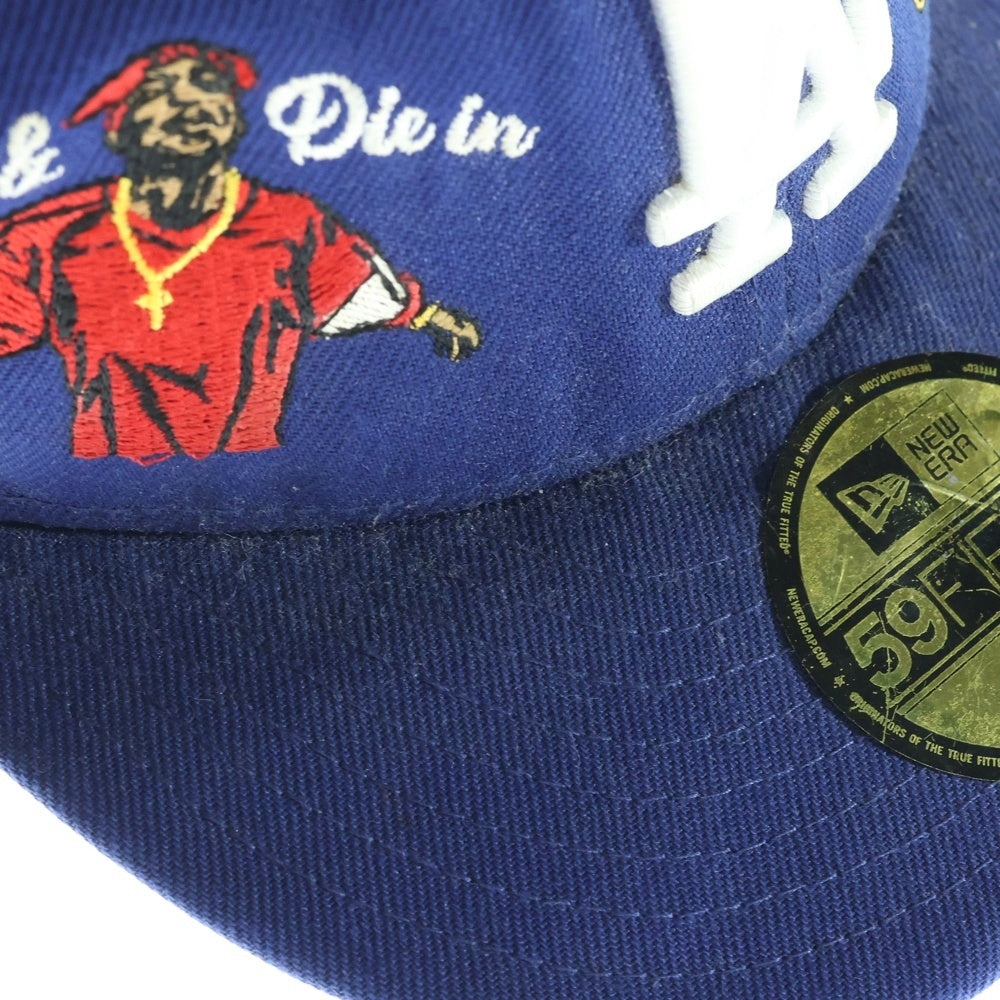 NEW ERA(ニューエラ) 2PAC LA刺繍入りベースボールキャップ ブルー