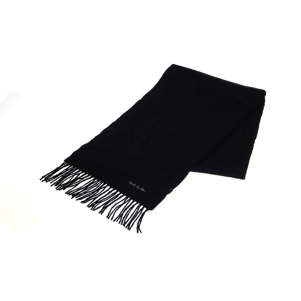 Paul Smith(ポールスミス) ロゴ刺繍ウールマフラー ブラック