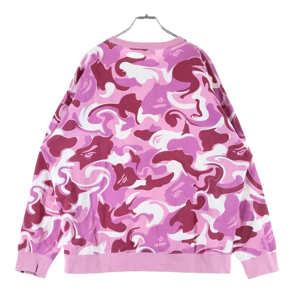 A BATHING APE(アベイシングエイプ) MARBLE CAMO CREWNECK SWEATSHIRT カモ総柄 クルーネック長袖スウェット ピンク/パープル