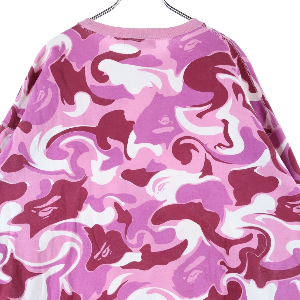 A BATHING APE(アベイシングエイプ) MARBLE CAMO CREWNECK SWEATSHIRT カモ総柄 クルーネック長袖スウェット ピンク/パープル