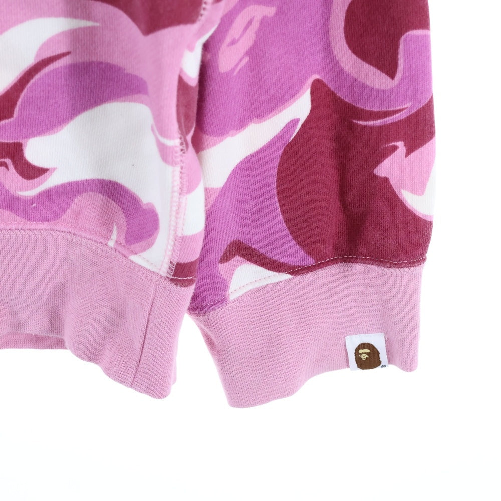 A BATHING APE(アベイシングエイプ) MARBLE CAMO CREWNECK SWEATSHIRT カモ総柄 クルーネック長袖スウェット ピンク/パープル