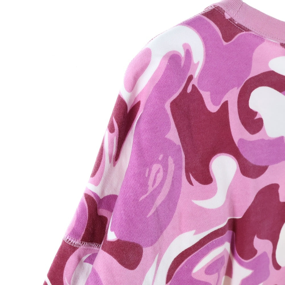 A BATHING APE(アベイシングエイプ) MARBLE CAMO CREWNECK SWEATSHIRT カモ総柄 クルーネック長袖スウェット ピンク/パープル