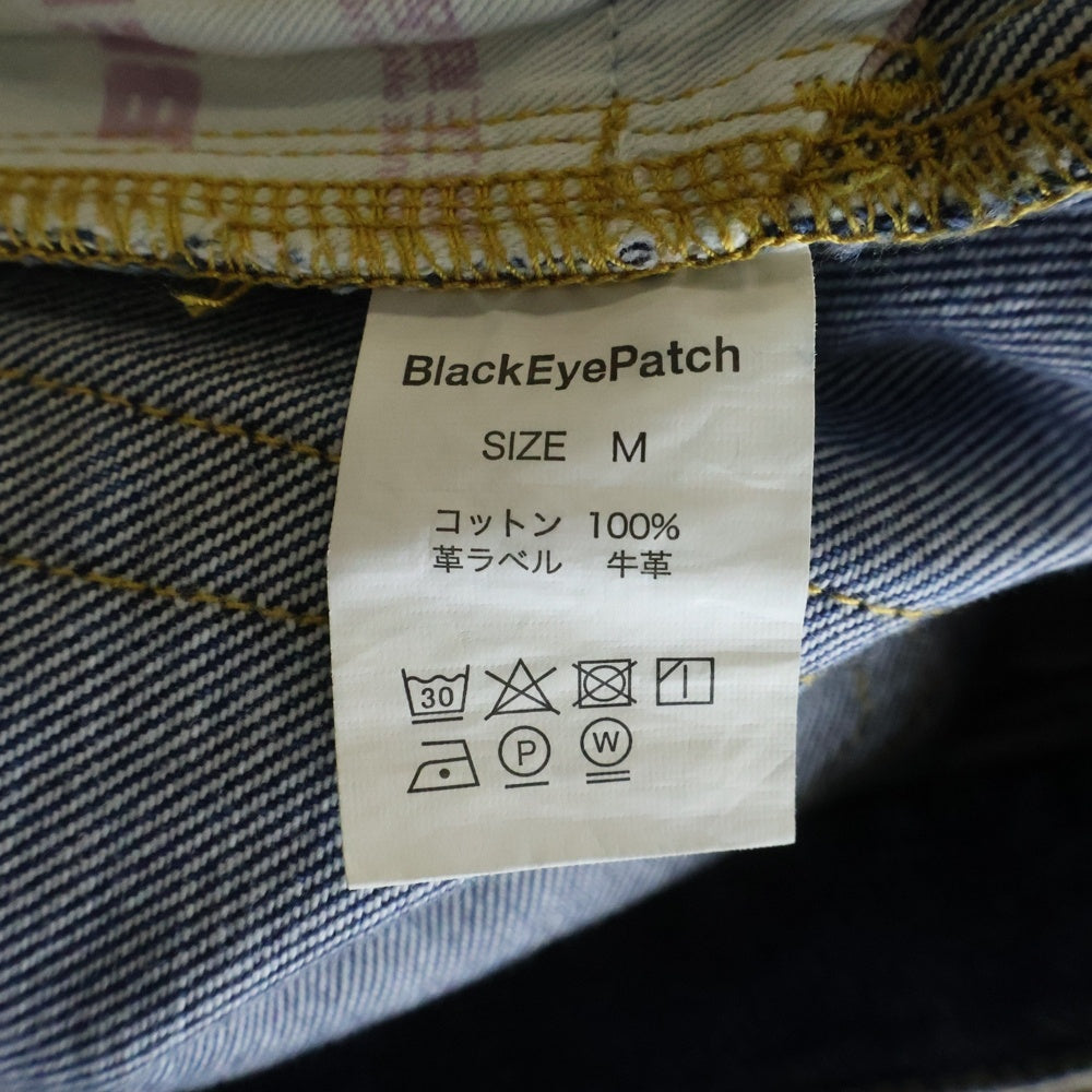 THE BLACK EYE PATCH(ブラックアイパッチ) B EMBLEM STANDARD FIT JEANS ロゴ刺繍 ストレートデニムパンツ インディゴ