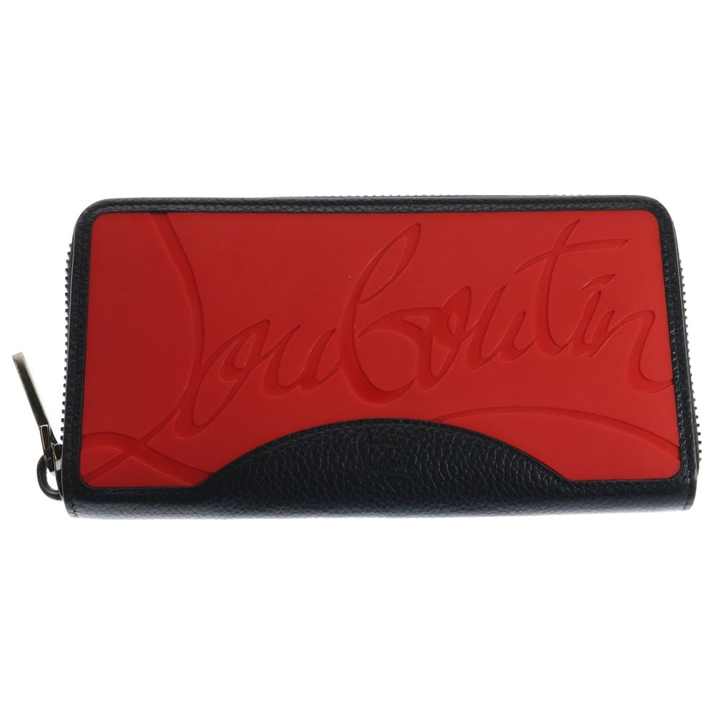 CHRISTIAN LOUBOUTIN(クリスチャンルブタン) Panettone パネトーネ ラバー切替レザーウォレット 長財布 ブラック/レッド 3195051 H734