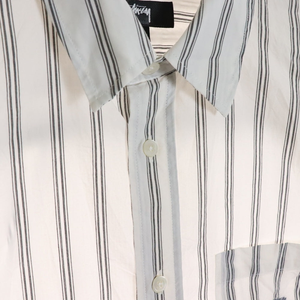 STUSSY(ステューシー) 24SS BOXY SS SHIRT STRIPE ストライプ柄 半袖シャツ ホワイト 1110290