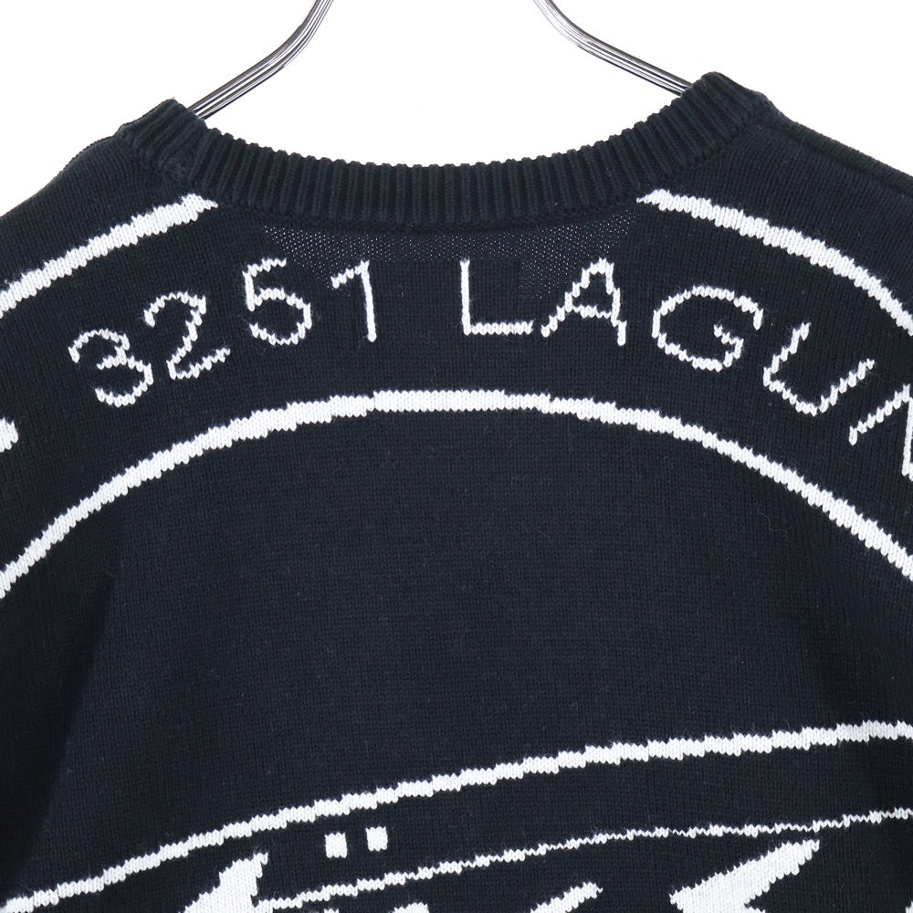 STUSSY(ステューシー) Laguna Icon Sweater ラグナアイコン クルーネック長袖ニットセーター ブラック 117223