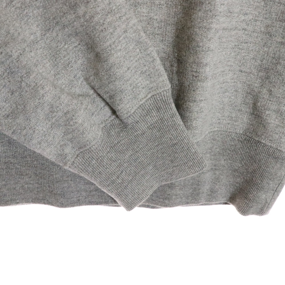 HUMAN MADE(ヒューマンメイド) 両面プリント フロントジップ クルーネック 長袖スウェットシャツ グレー HM28CS008
