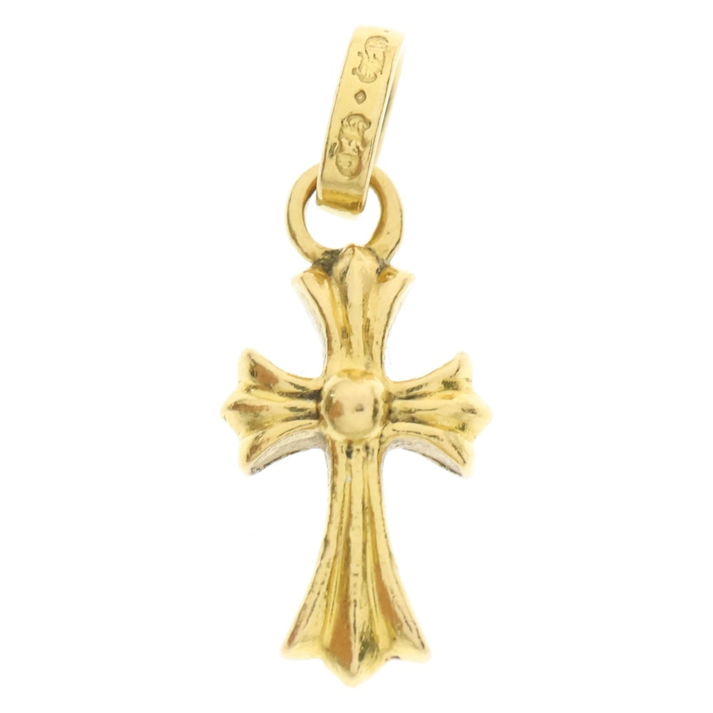 CHROME HEARTS(クロムハーツ) 22K CRS BBYFAT P/PSAP ベイビーファットクロス PAVEピンクサファイア ペンダントトップ ゴールド