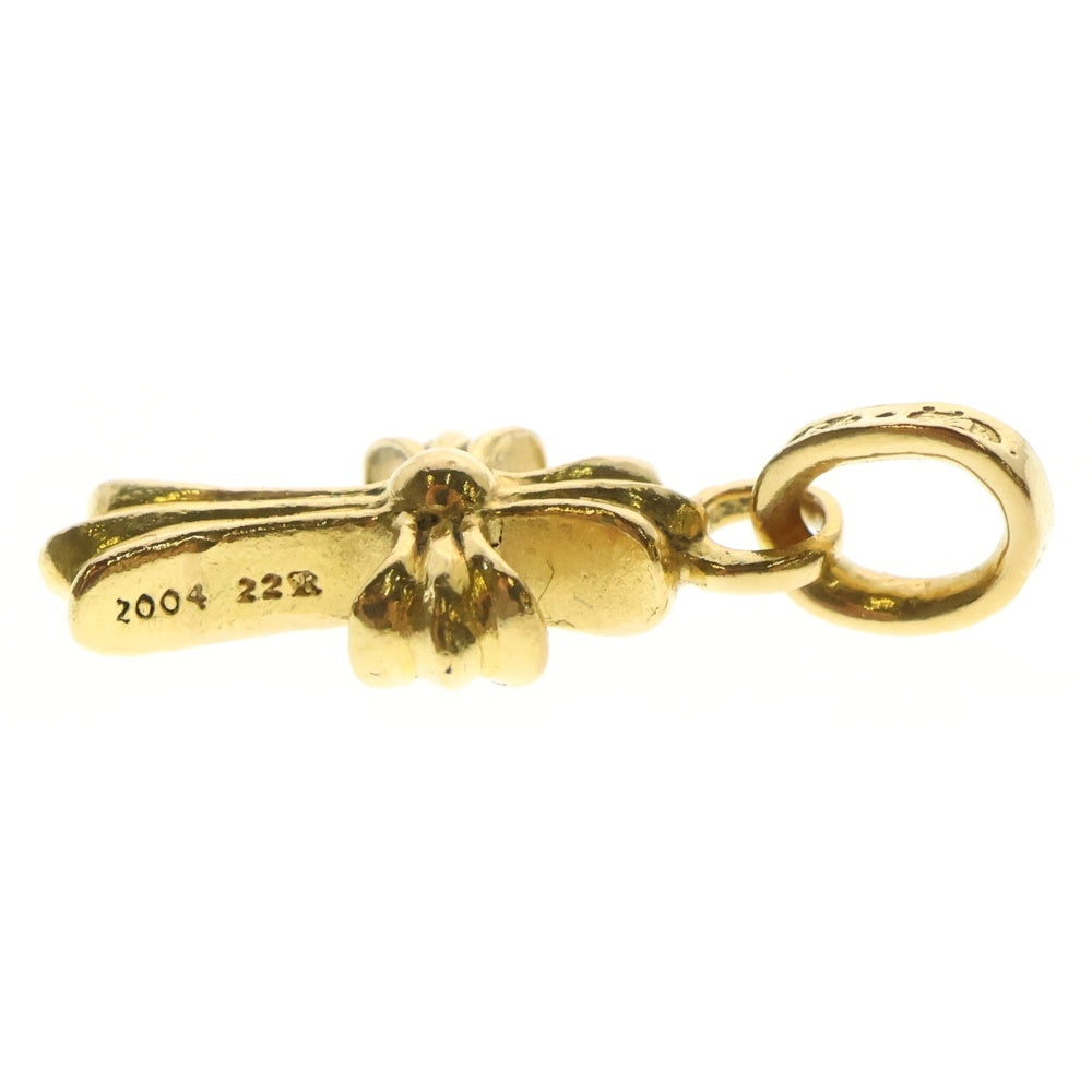 CHROME HEARTS(クロムハーツ) 22K CRS BBYFAT P/PSAP ベイビーファットクロス PAVEピンクサファイア ペンダントトップ ゴールド