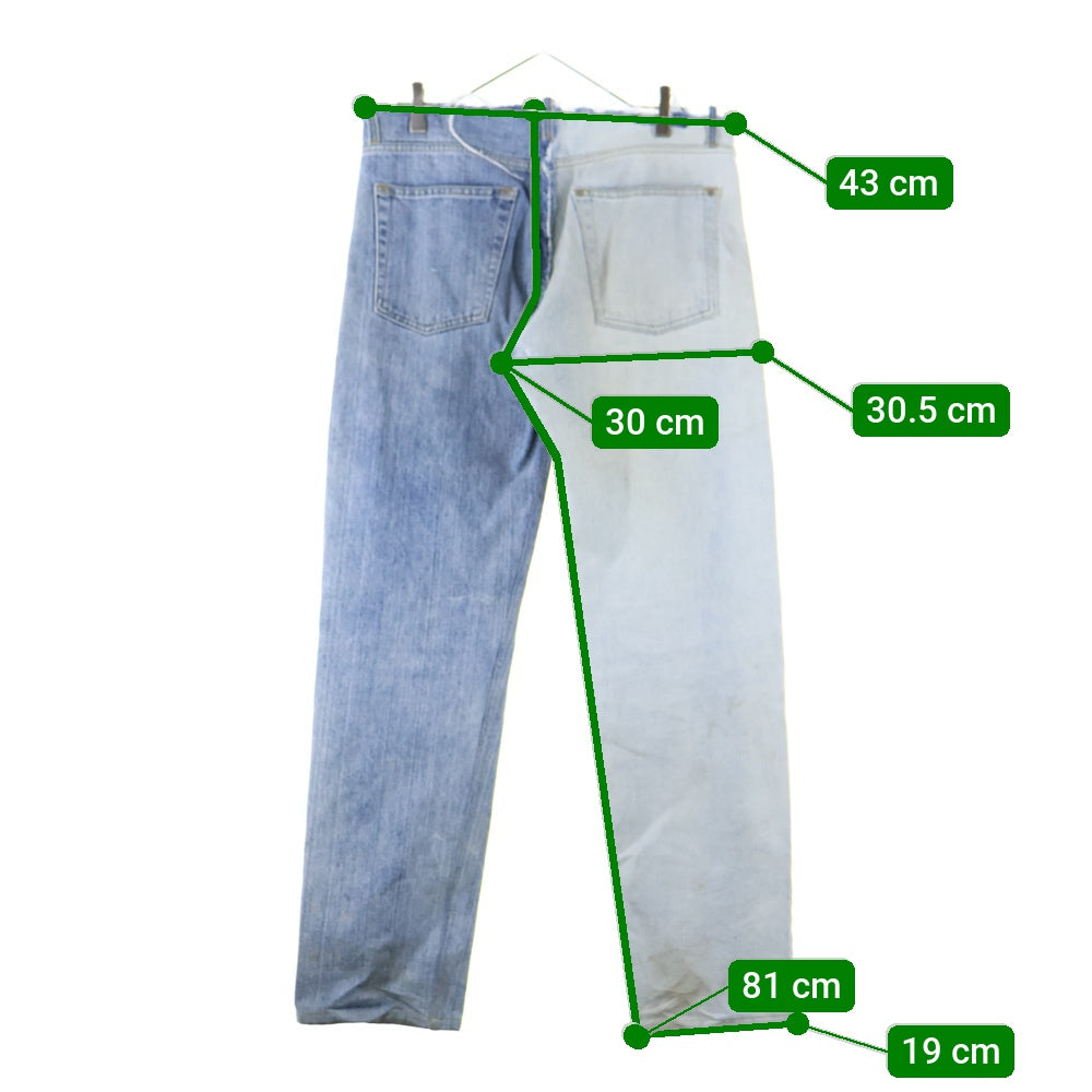 Martin Margiela(マルタンマルジェラ) 21SS Split Denim スプリット再構築ダメージ加工デニムパンツ インディゴ S50LA0175