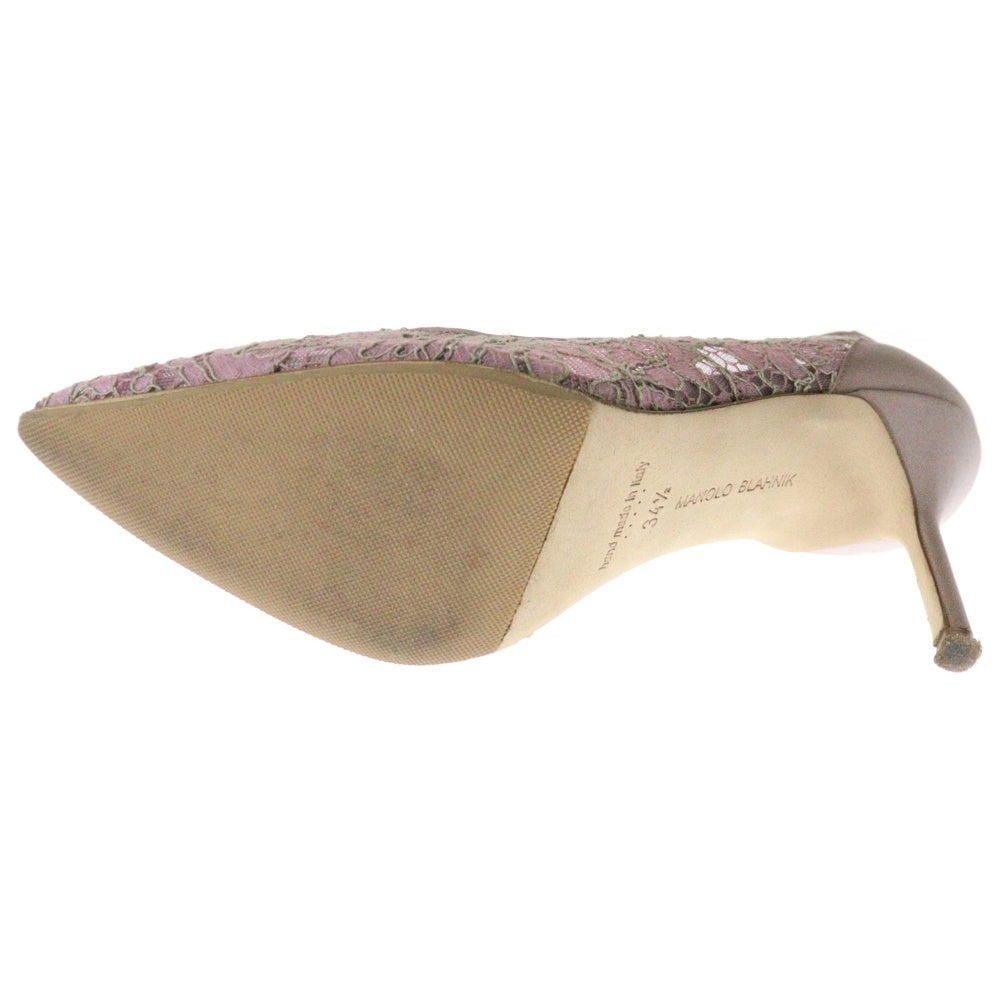 MANOLO BLAHNIK(マノロブラニク) ROSE LACE ローズレース ヒールパンプス レディース ピンク BBLA 90 104172