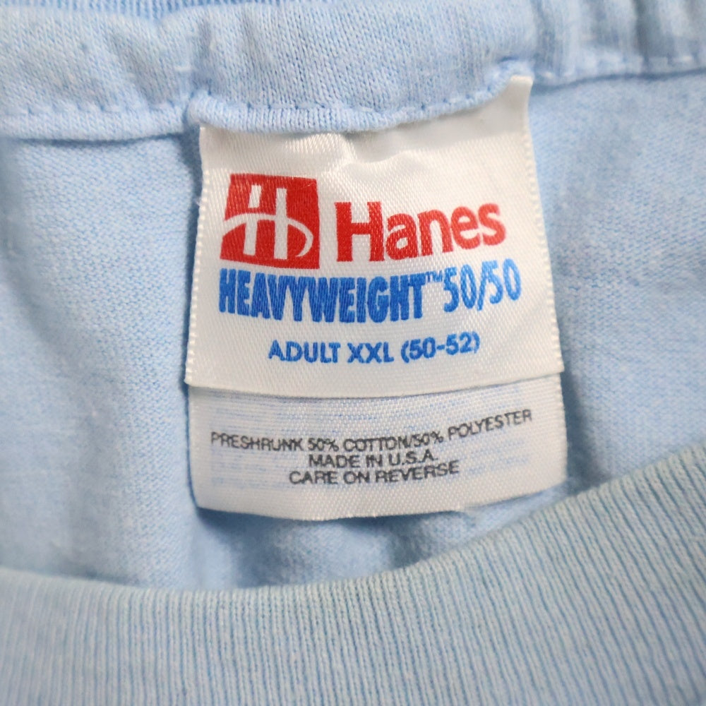 VINTAGE(ヴィンテージ) 90-00s Hanes 無地クルーネック半袖Tシャツカットソー ブルー