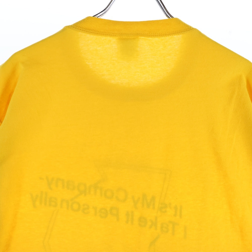 VINTAGE(ヴィンテージ) 80-90s JERZEES フロントプリントクルーネック半袖Tシャツカットソー イエロー
