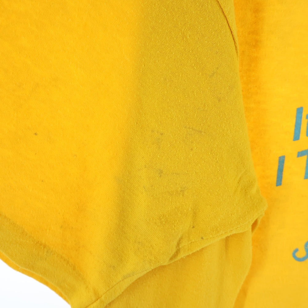 VINTAGE(ヴィンテージ) 80-90s JERZEES フロントプリントクルーネック半袖Tシャツカットソー イエロー