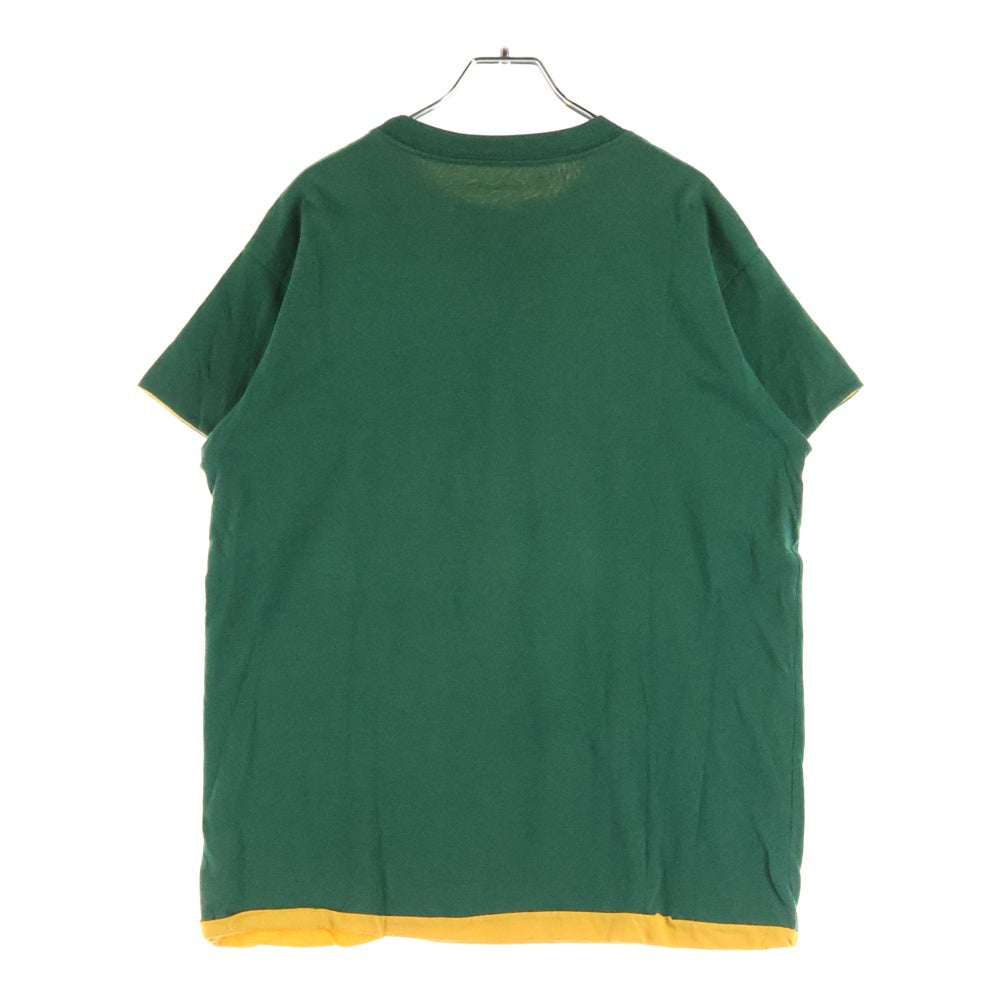VINTAGE(ヴィンテージ) 80-90s ダブルフェイスフロントプリントクルーネック半袖Tシャツカットソー グリーン/イエロー