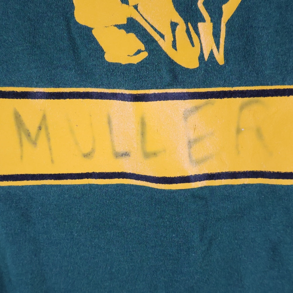 VINTAGE(ヴィンテージ) 80-90s ダブルフェイスフロントプリントクルーネック半袖Tシャツカットソー グリーン/イエロー