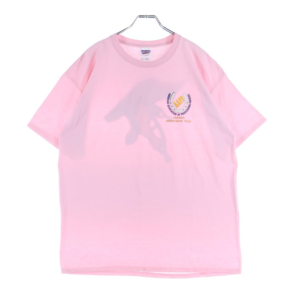 VINTAGE(ヴィンテージ) 00s JERZEES 両面プリントクルーネック半袖Tシャツカットソー ピンク