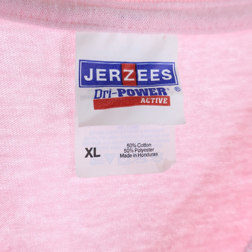 VINTAGE(ヴィンテージ) 00s JERZEES 両面プリントクルーネック半袖Tシャツカットソー ピンク