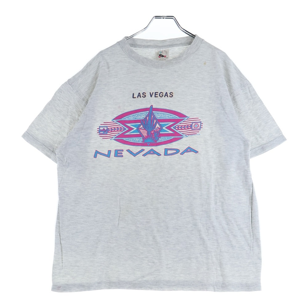 VINTAGE(ヴィンテージ) 90s LAS VEGAS NEVADA クルーネック半袖Tシャツカットソー グレー