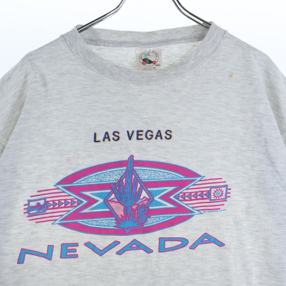 VINTAGE(ヴィンテージ) 90s LAS VEGAS NEVADA クルーネック半袖Tシャツカットソー グレー