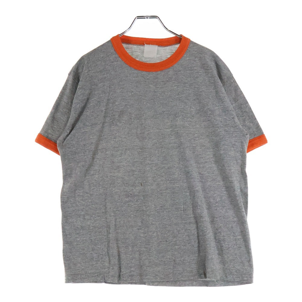 VINTAGE(ヴィンテージ) 80-90s リンガー無地クルーネック半袖Tシャツカットソー グレー