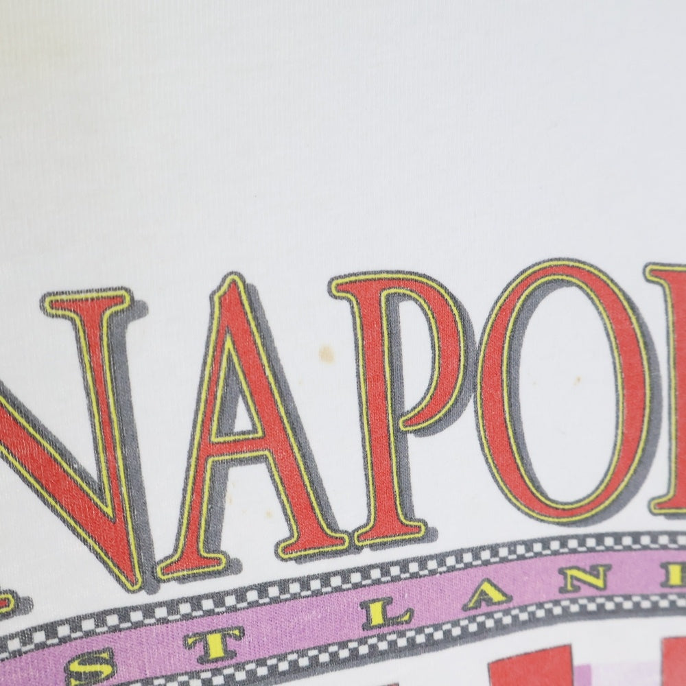 VINTAGE(ヴィンテージ) 90s INDIANAPOLIS フロントプリントクルーネック半袖Tシャツカットソー ホワイト