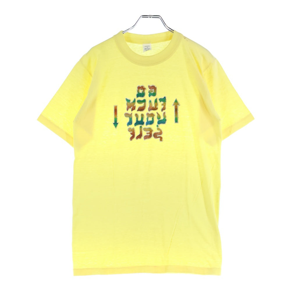 VINTAGE(ヴィンテージ) 80s SANFORD フロントプリントクルーネック半袖Tシャツカットソー イエロー