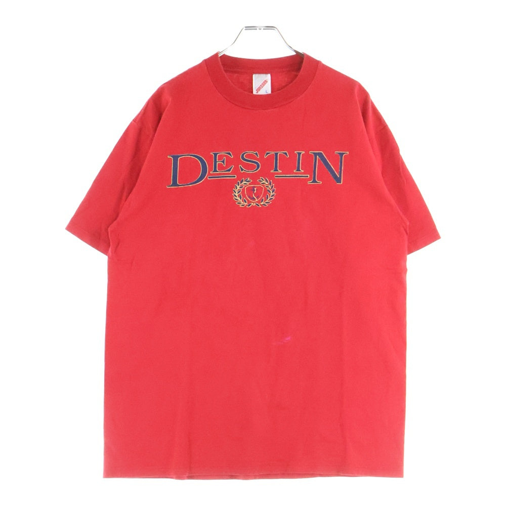 VINTAGE(ヴィンテージ) 90s JERZEES フロントプリントクルーネック半袖Tシャツカットソー レッド