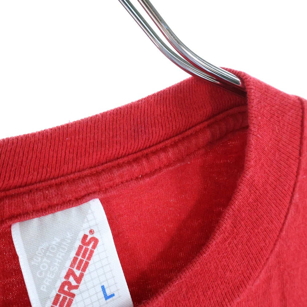 VINTAGE(ヴィンテージ) 90s JERZEES フロントプリントクルーネック半袖Tシャツカットソー レッド