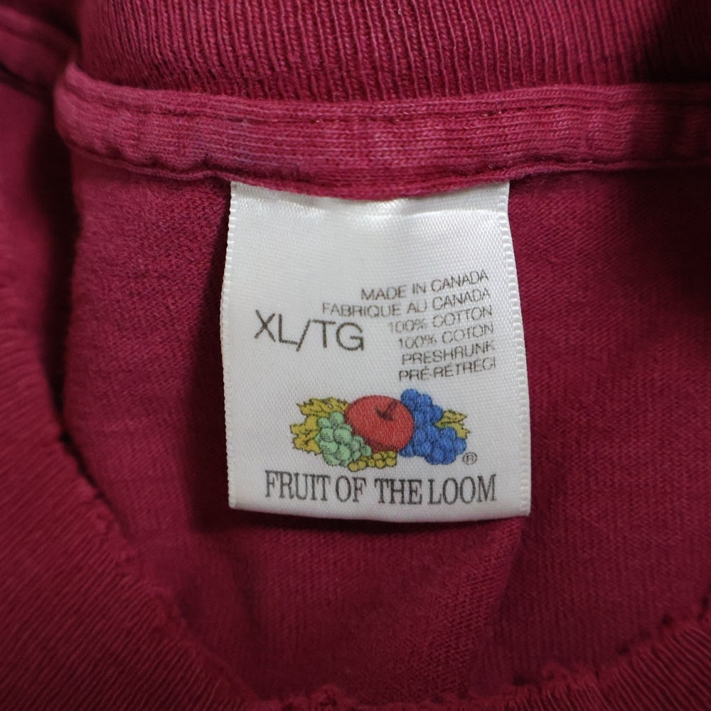 VINTAGE(ヴィンテージ) 90s FRUIT OF THE LOOM フロントプリントクルーネック半袖Tシャツカットソー レッド