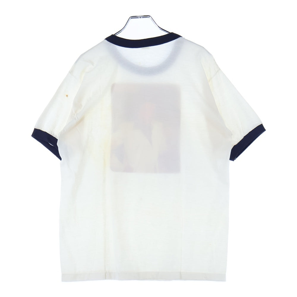 VINTAGE(ヴィンテージ) 70s SATURDAY NAIGHT FEVER フロントプリントクルーネック半袖Tシャツカットソー ホワイト