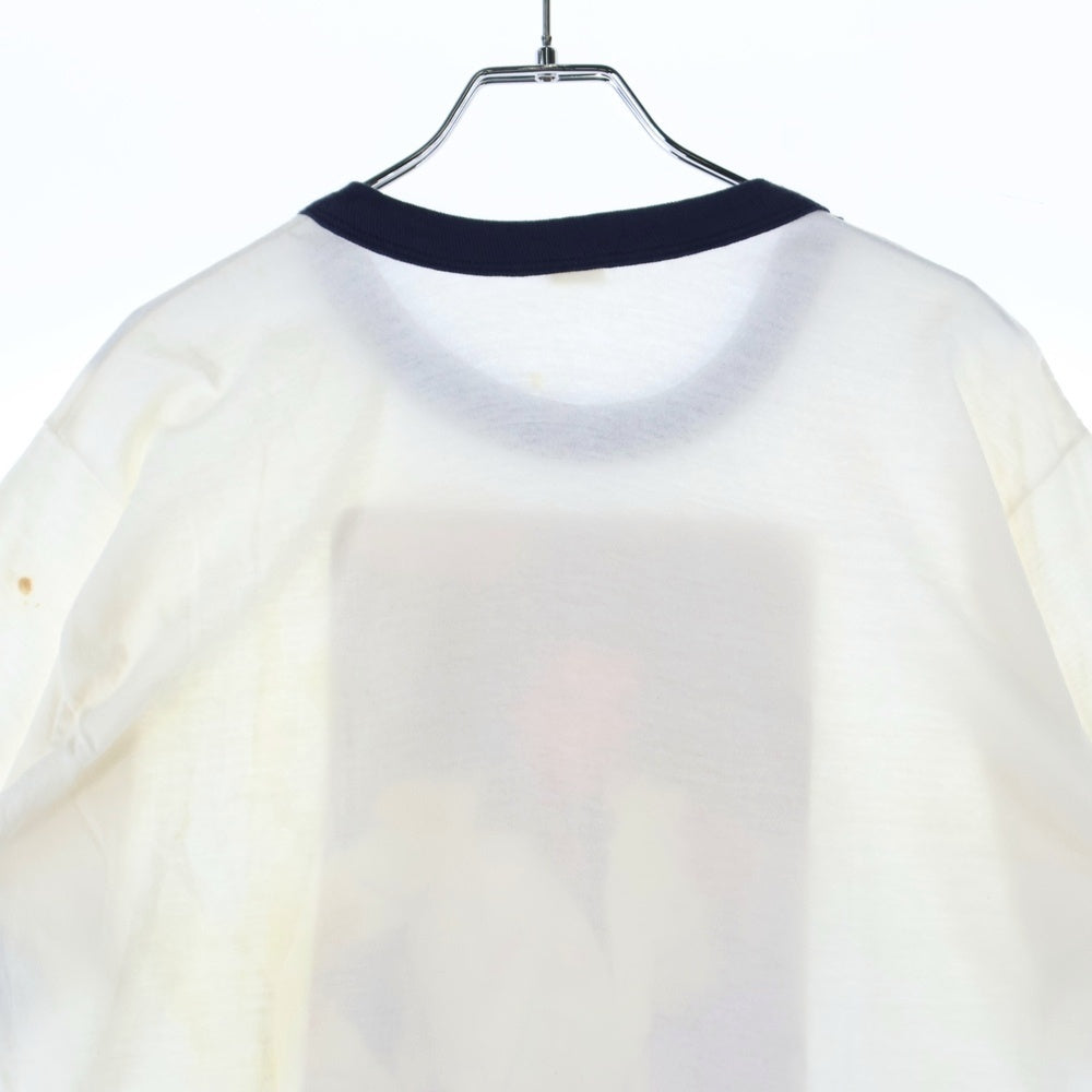 VINTAGE(ヴィンテージ) 70s SATURDAY NAIGHT FEVER フロントプリントクルーネック半袖Tシャツカットソー ホワイト