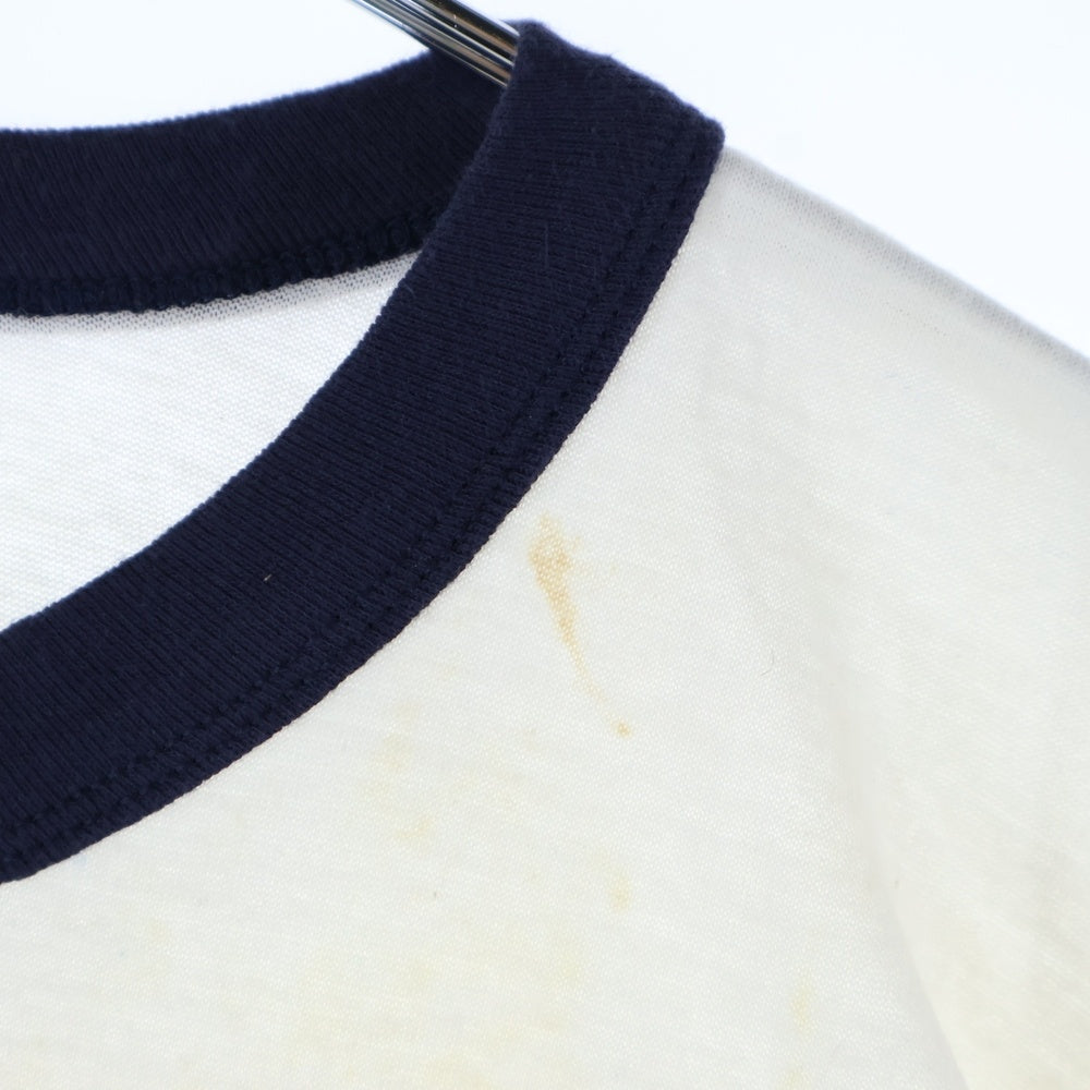 VINTAGE(ヴィンテージ) 70s SATURDAY NAIGHT FEVER フロントプリントクルーネック半袖Tシャツカットソー ホワイト
