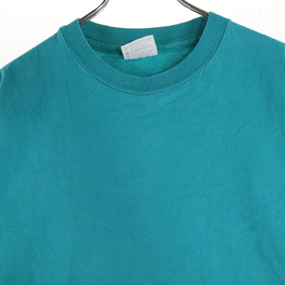 VINTAGE(ヴィンテージ) 80s Hanes 無地クルーネック半袖Tシャツカットソー ブルー
