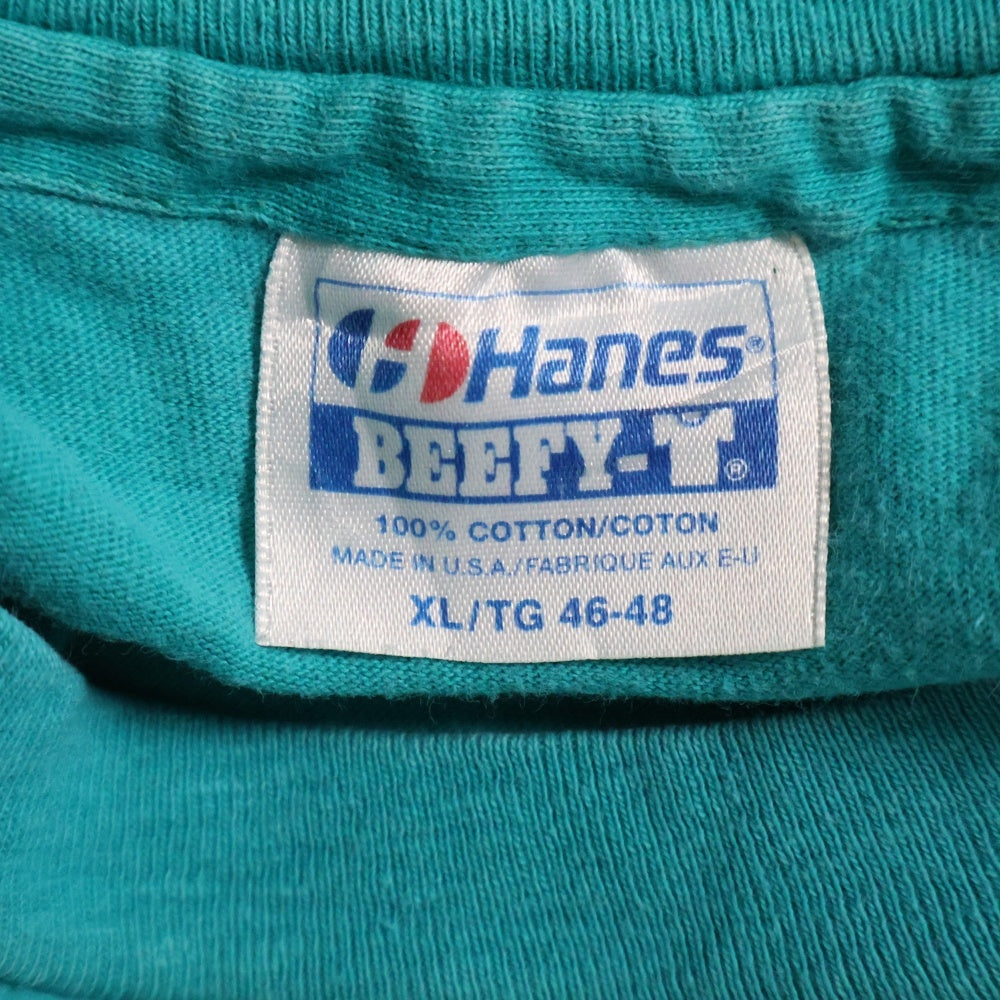 VINTAGE(ヴィンテージ) 80s Hanes 無地クルーネック半袖Tシャツカットソー ブルー