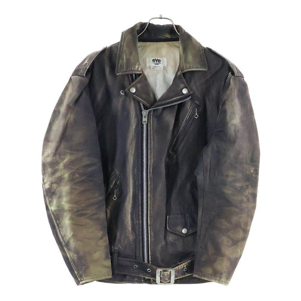 eYe COMME des GARCONS JUNYA WATANABE MAN(アイ コム デ ギャルソン ジュンヤ ワタナベ マン) 22SS×BERBERJIN ×ベルベルジン 綿バックサテンプリント ライダースジャケット ブラウン WI-J908