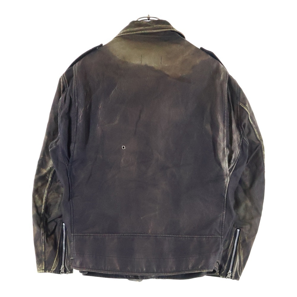 eYe COMME des GARCONS JUNYA WATANABE MAN(アイ コム デ ギャルソン ジュンヤ ワタナベ マン) 22SS×BERBERJIN ×ベルベルジン 綿バックサテンプリント ライダースジャケット ブラウン WI-J908