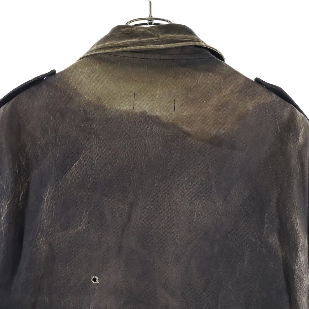 eYe COMME des GARCONS JUNYA WATANABE MAN(アイ コム デ ギャルソン ジュンヤ ワタナベ マン) 22SS×BERBERJIN ×ベルベルジン 綿バックサテンプリント ライダースジャケット ブラウン WI-J908