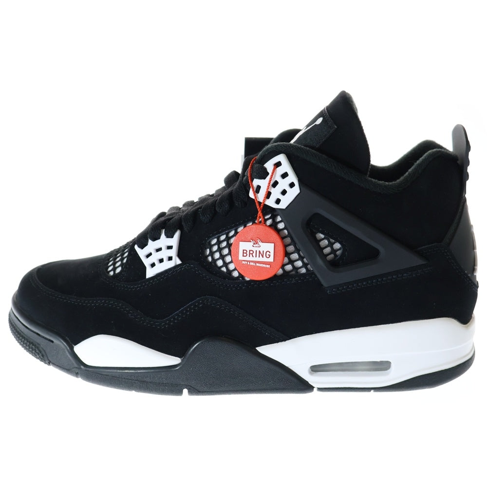 NIKE(ナイキ) Air Jordan 4 Retro White Thunder エアジョーダン4 レトロ ホワイトサンダー ハイカットスニーカー ブラック US9/27cm FQ8138-001