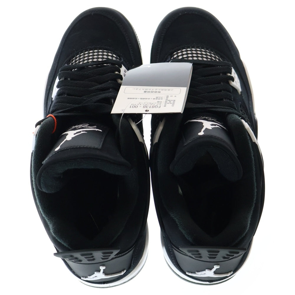 NIKE(ナイキ) Air Jordan 4 Retro White Thunder エアジョーダン4 レトロ ホワイトサンダー ハイカットスニーカー ブラック US9/27cm FQ8138-001