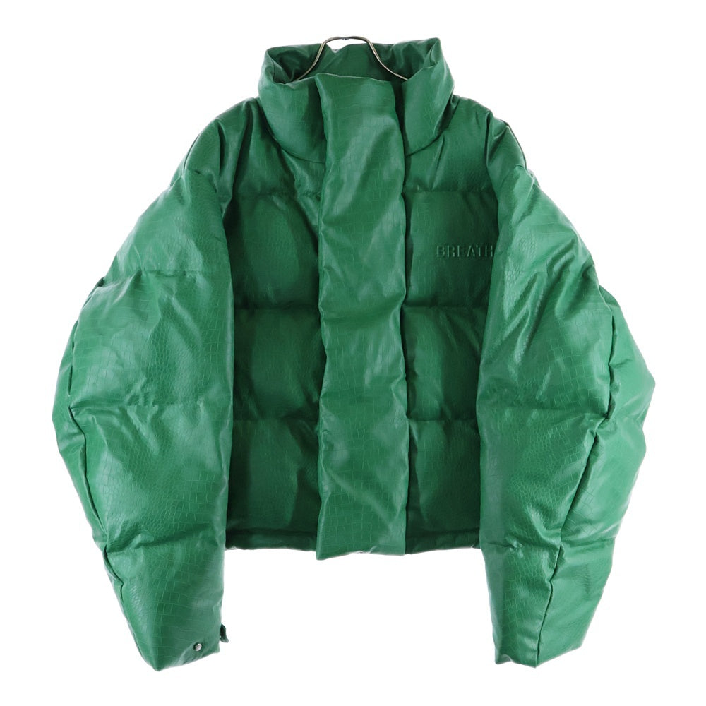 BREATH(ブレス) 24AW 型押しフェイクレザーダウンジャケット グリーン BR24AW-00009