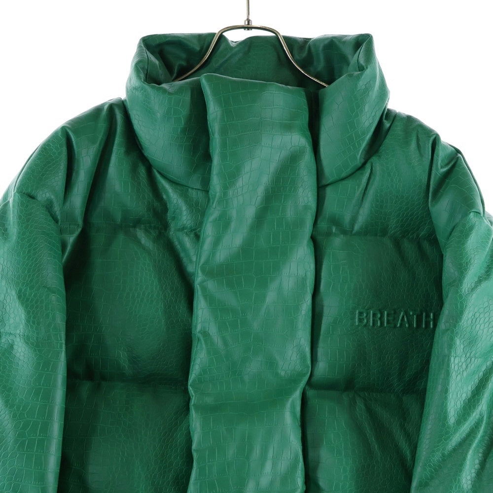 BREATH(ブレス) 24AW 型押しフェイクレザーダウンジャケット グリーン BR24AW-00009