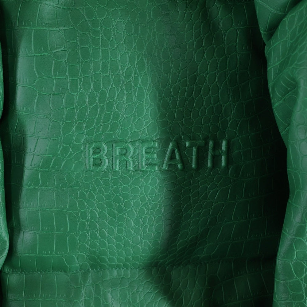 BREATH(ブレス) 24AW 型押しフェイクレザーダウンジャケット グリーン BR24AW-00009