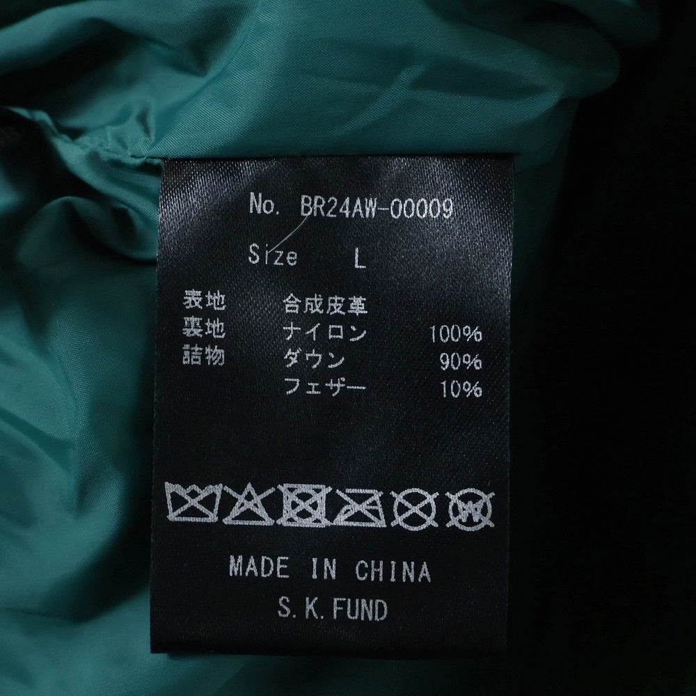 BREATH(ブレス) 24AW 型押しフェイクレザーダウンジャケット グリーン BR24AW-00009