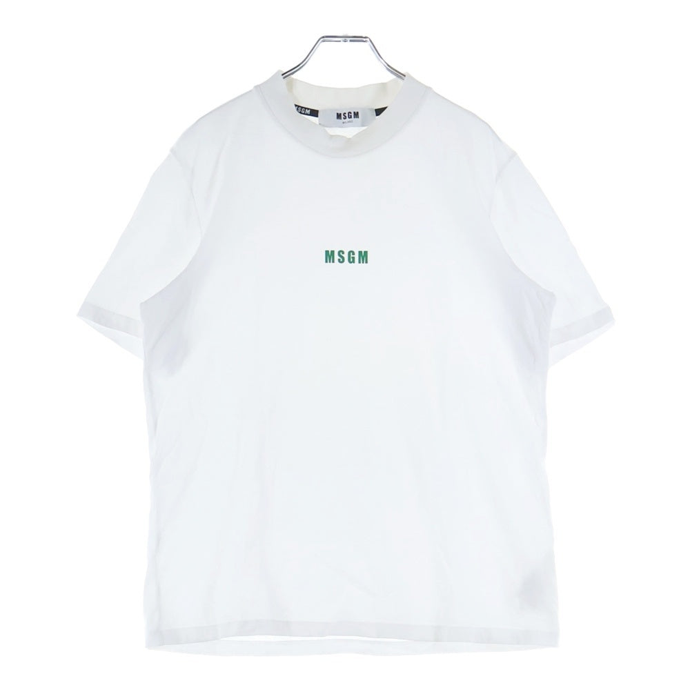 MSGM(エムエスジーエム) フロントロゴプリント クルーネック半袖Tシャツカットソー ホワイト 2440MM78
