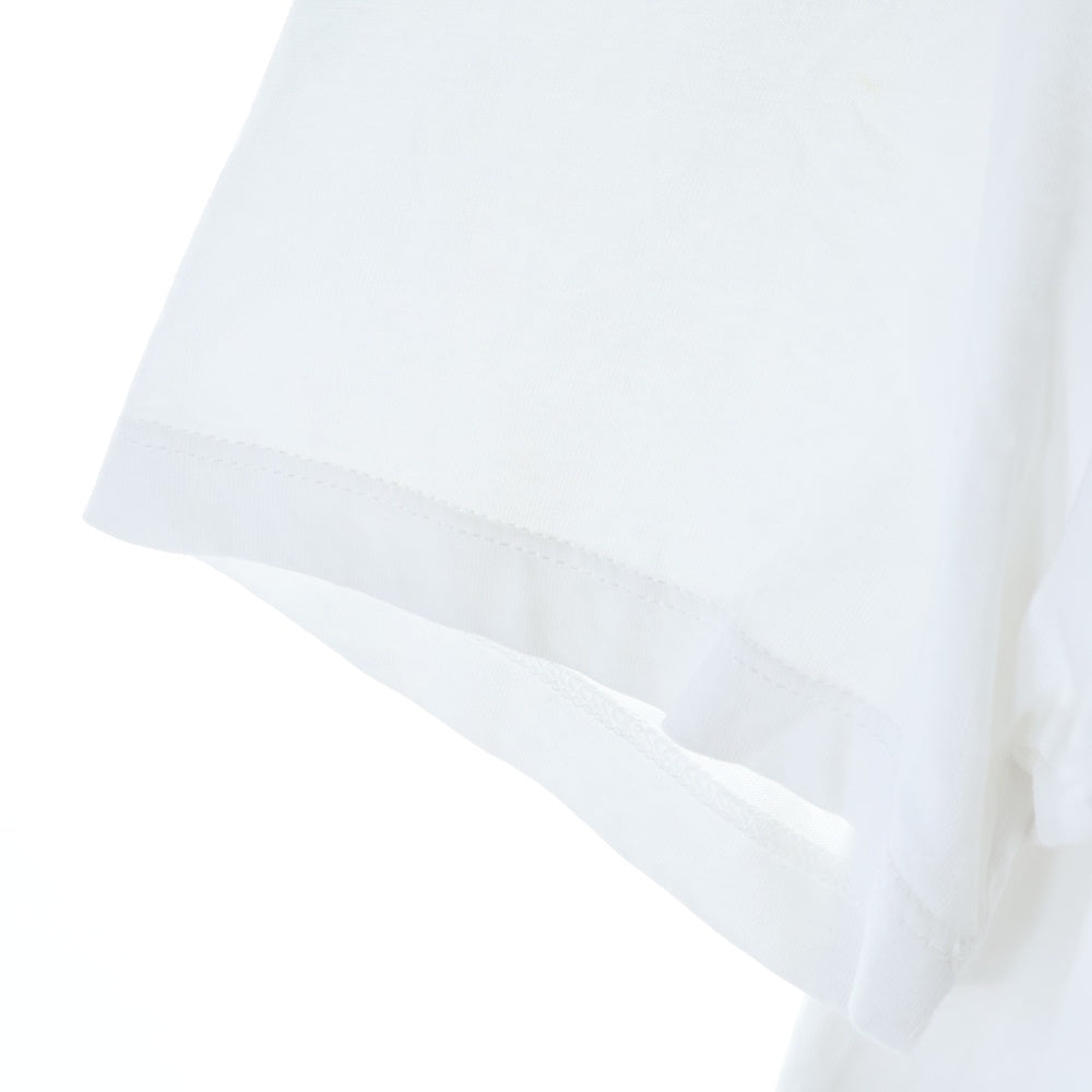 MSGM(エムエスジーエム) フロントロゴプリント クルーネック半袖Tシャツカットソー ホワイト 2440MM78