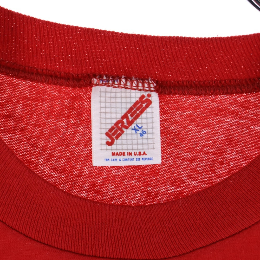 VINTAGE(ヴィンテージ) 80-90s JERZEES フロントプリントクルーネック半袖Tシャツカットソー レッド