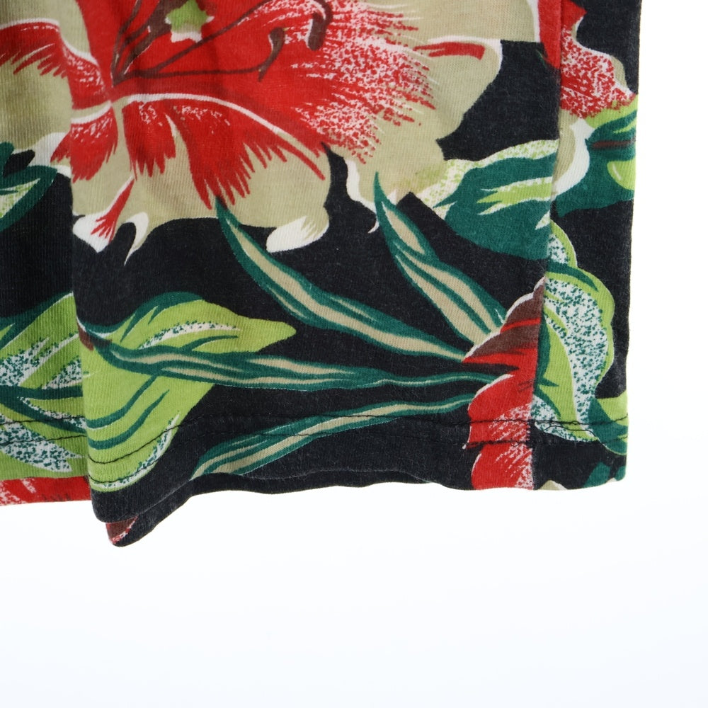 VINTAGE(ヴィンテージ) 00s クルーネック花柄半袖Tシャツカットソー ブラック