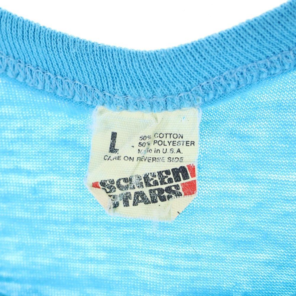 VINTAGE(ヴィンテージ) 90s SCREEN STARS フロントプリントクルーネックタンクトップ ブルー
