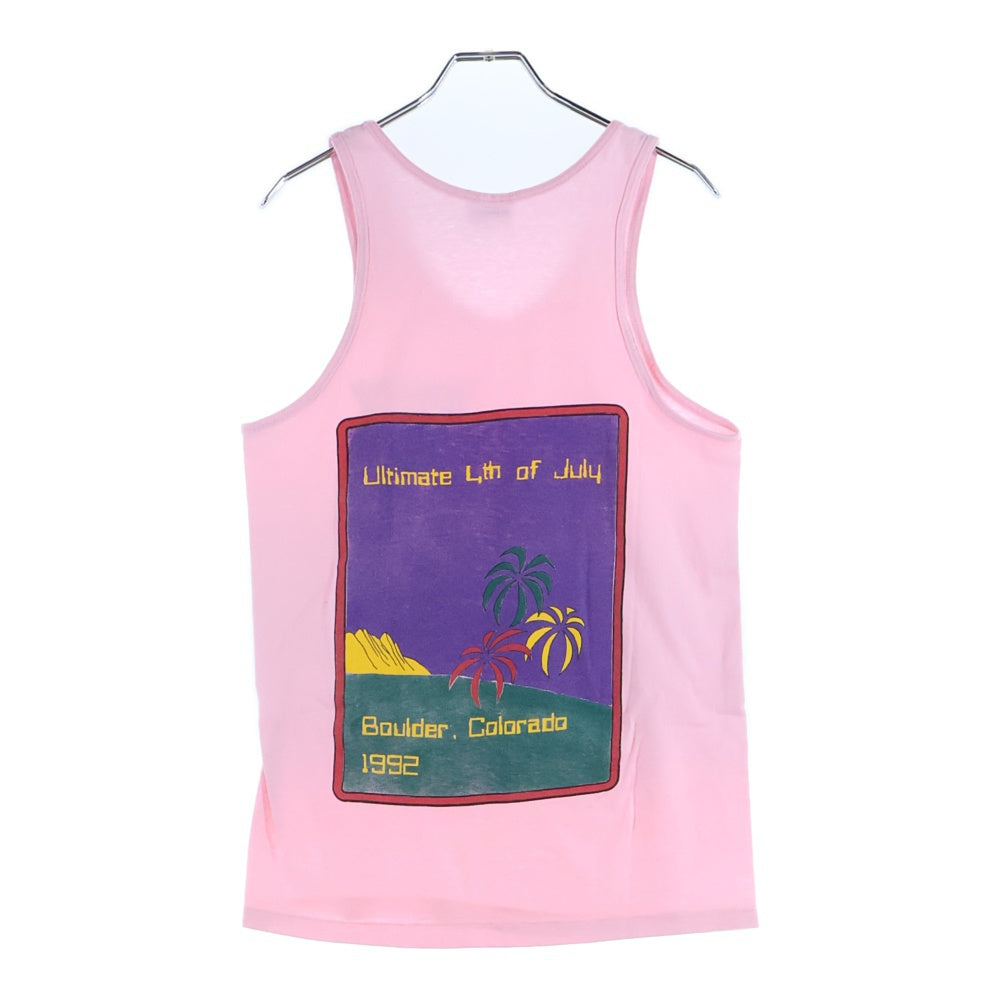 VINTAGE(ヴィンテージ) 90s Hanes 両面プリントクルーネックタンクトップ ピンク